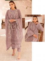 Georgette Pink Eid Wear Embroidery Work Pakistani Suit